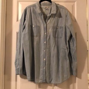 chambray button down shirt blouse from Old Navy.
